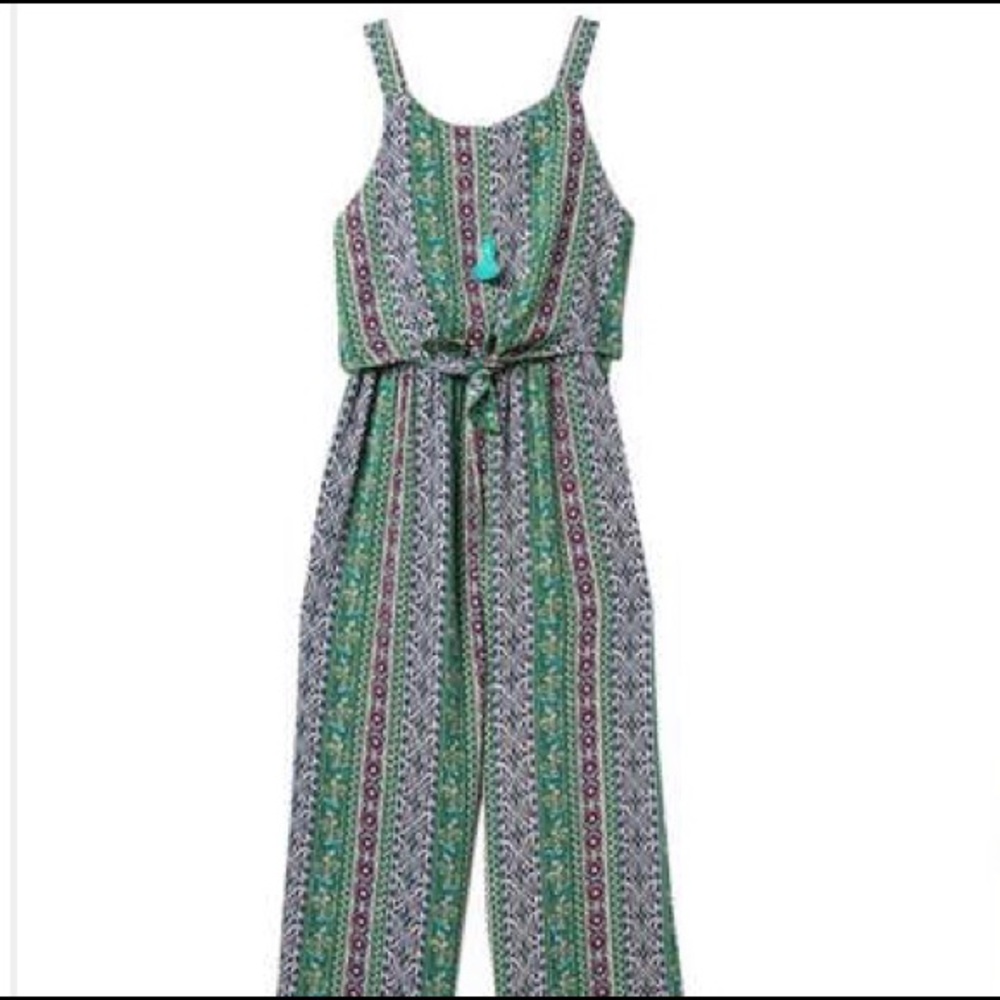Beautees Tie Front Jumpsuit